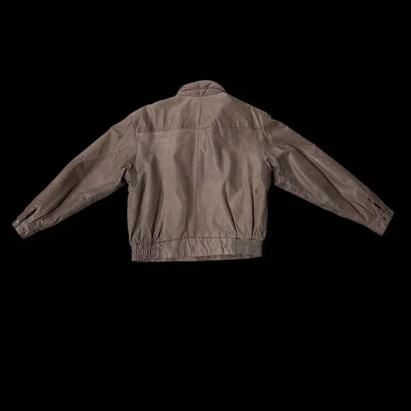 Vintage Leather Aviator Bomber Jacket Coat Brown Size M 1980s J Riggings Korea - Picture 3 of 15